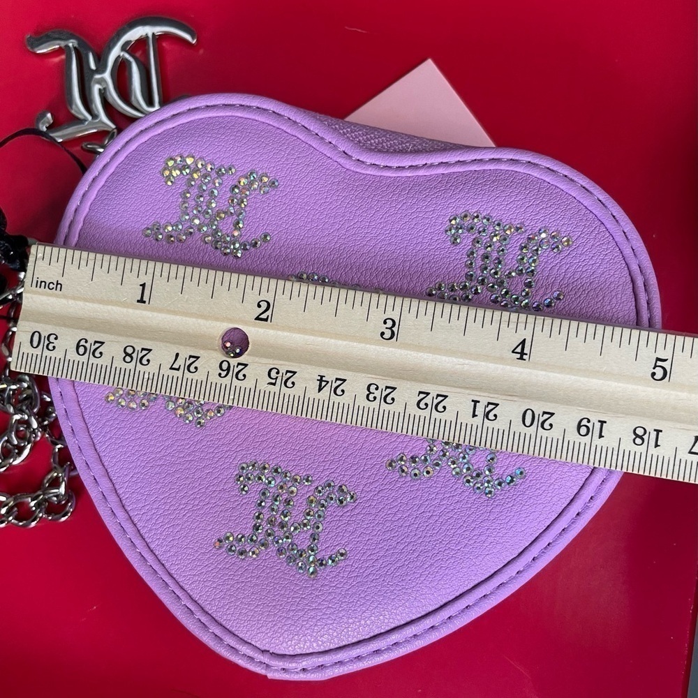 JUICY COUTURE WALLET,Juicy Couture Purple Heart Clutch - Picture 11 of 12